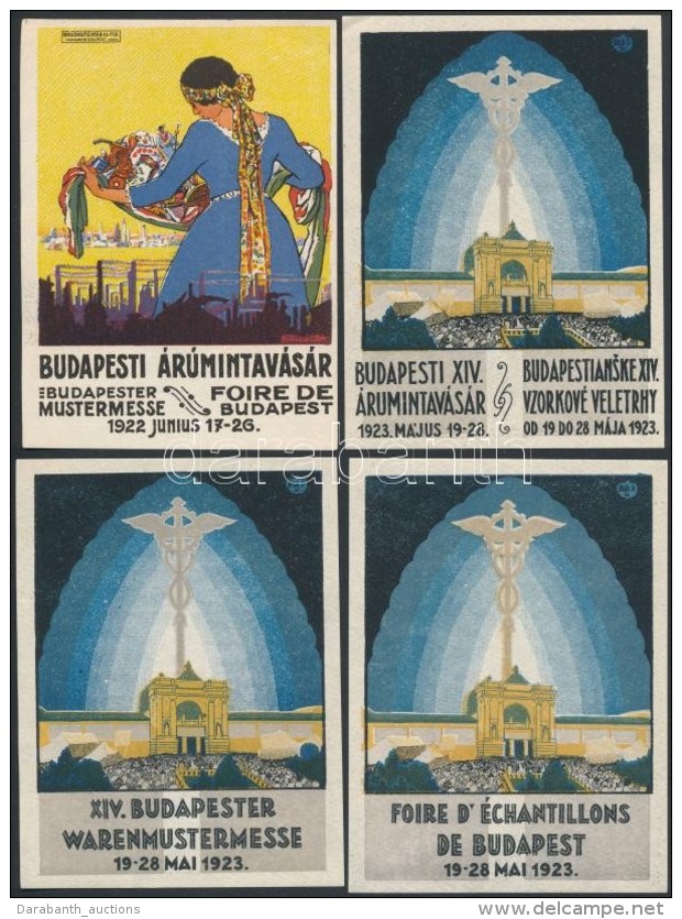 1922-1923 A Budapesti Árumintavásár 4 Db Reklámcédulája (két... - Werbung