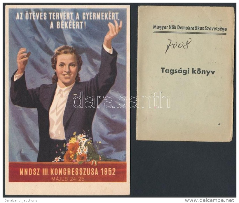 1946 A Magyar NÅ‘k Demokratikus Szövetsége Tagkönyve Tagsági Bélyegekkel,... - Ohne Zuordnung