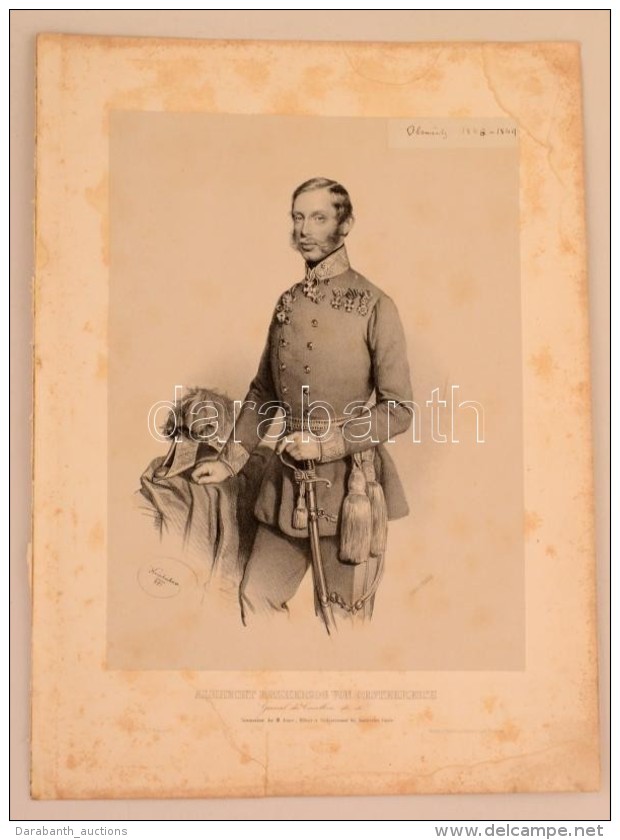 1851 Habsburg-Tescheni Albert Frigyes Rudolf FÅ‘herceg - Erzherzog Albrecht Friedrich Rudolf Von... - Stiche & Gravuren