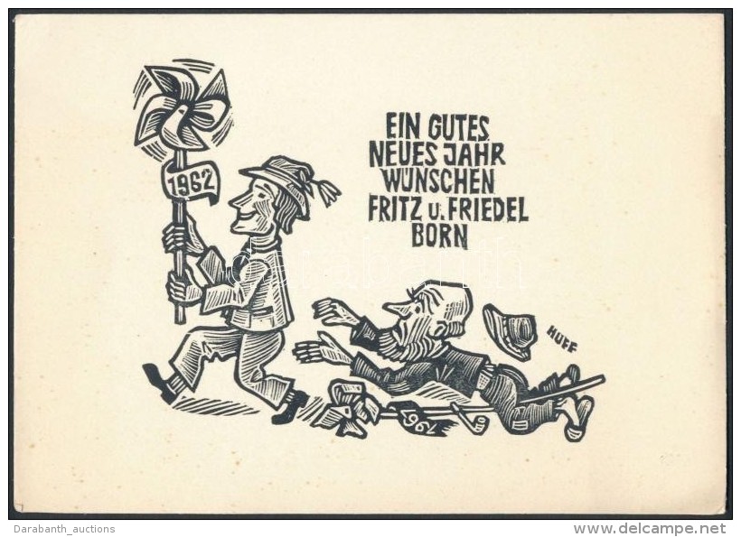 Hermann Huffert (1904-1995): Ex Libris Born1962. Fametszet, Papír, Jelzett A Dúcon, 8&times;10 Cm - Sonstige & Ohne Zuordnung