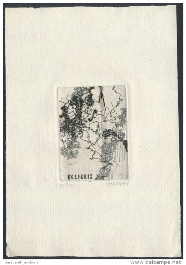 Gyarmati Lea (1938-): Ex Libris. Rézkarc, Papír, Jelzett, 7&times;5 Cm - Sonstige & Ohne Zuordnung