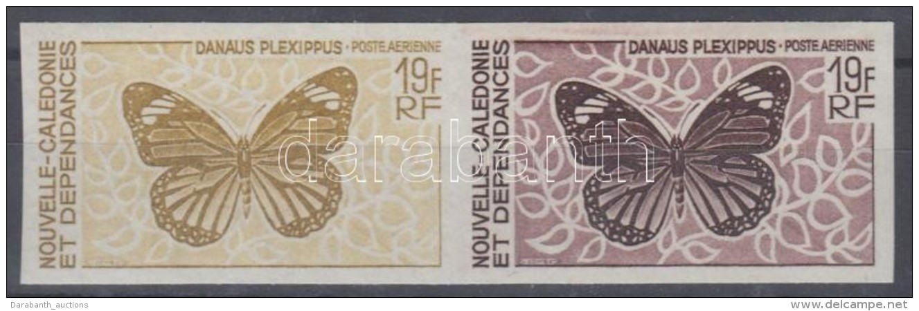 ** 1967 Lepkék Mi 442 2 Klf Fogazatlan Színpróba Párban / Pair Imperforate Coulor... - Sonstige & Ohne Zuordnung