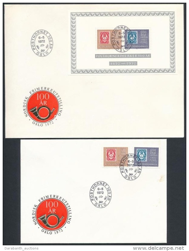 1972 100 éves A Postabélyeg Sor Mi 637-638 + Blokk 1 2 Db FDC-n - Sonstige & Ohne Zuordnung