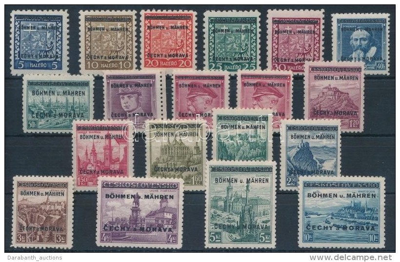 ** Böhmen Und Mähren 1939 Forgalmi Sor Mi 1-19 Vizsgálójellel - Sonstige & Ohne Zuordnung