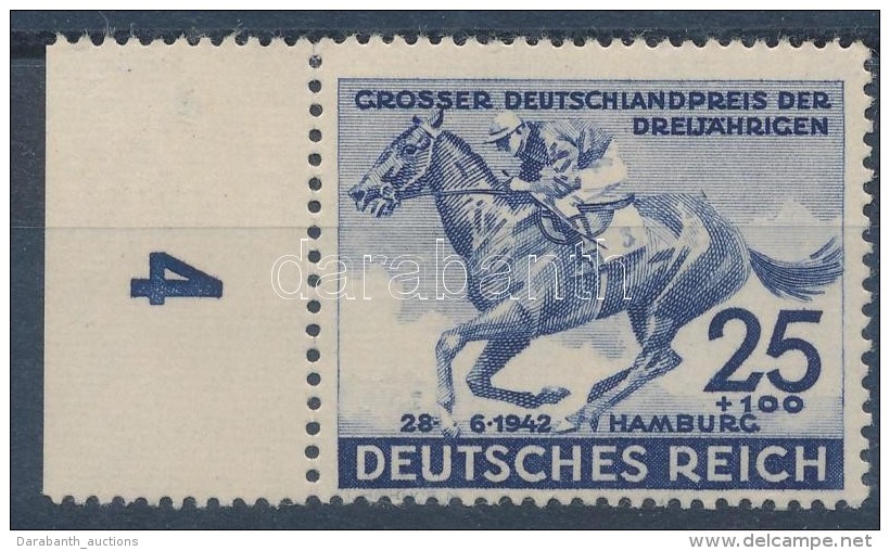 ** 1942 Lóverseny; Német Derby ívszéli Bélyeg Mi 814 (Mi EUR 22,-) - Sonstige & Ohne Zuordnung