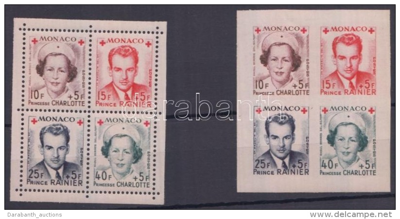 ** 1949 Vöröskereszt Fogazott és Vágott Négyestömb Mi 397-400 A-B - Sonstige & Ohne Zuordnung