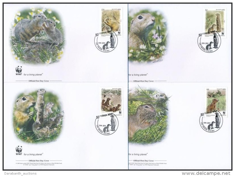 ** 2011 WWF: Ürge Négyestömb + Sor 4 FDC-n Mi 610-613 - Sonstige & Ohne Zuordnung