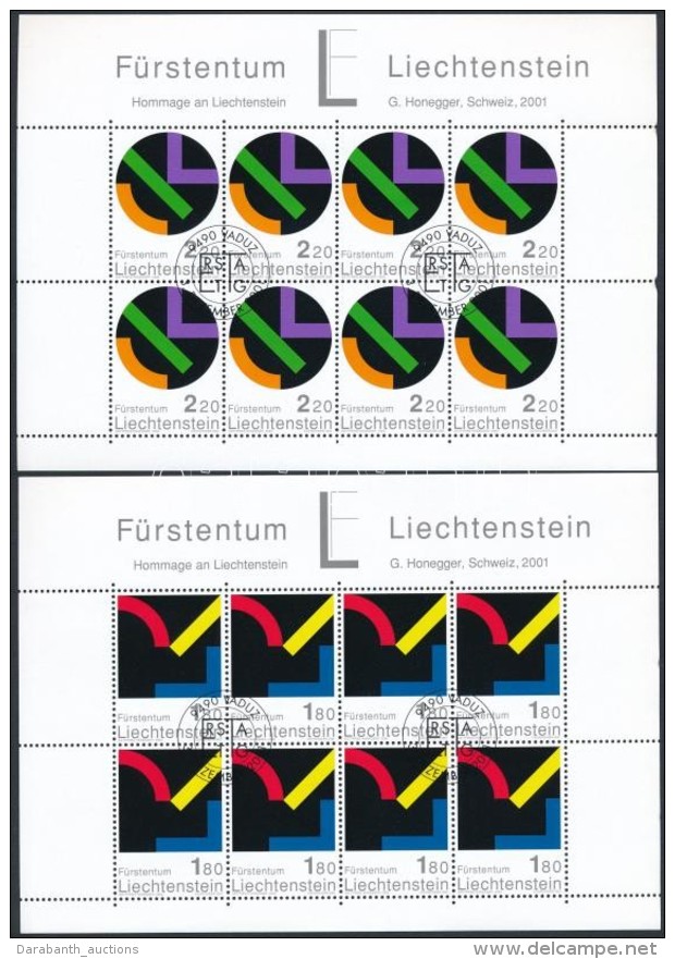 O 2001 Modern MÅ±vészet Kisív Sor Mi 1281-1282 ElsÅ‘napi Alkalmi Bélyegzéssel - Andere & Zonder Classificatie