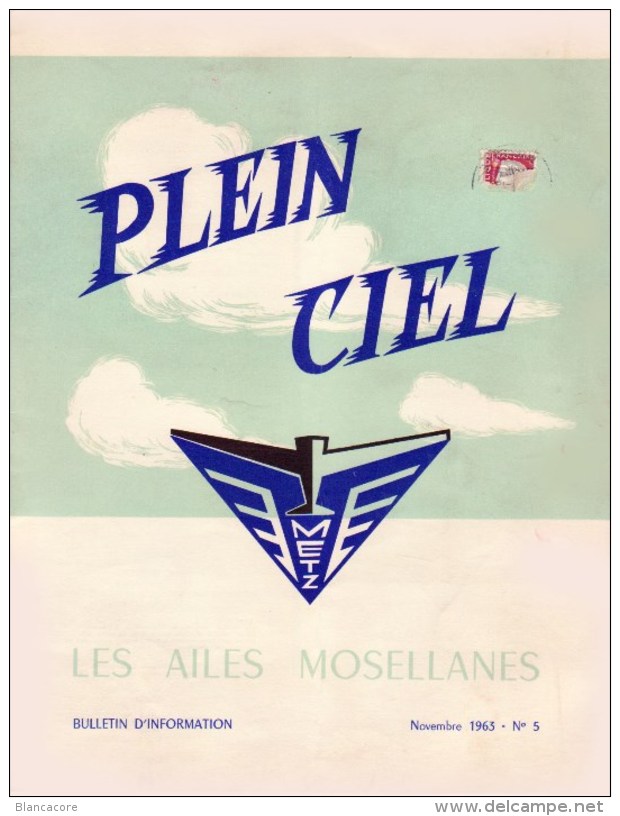 AERO-CLUB DE METZ Moselle  Revue PLEIN CIEL LES AILES MOSELLANES Aviation Parachutisme Vol à Voile - Avion