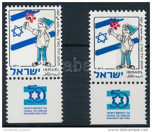 ** 1997-1998 50 éves Izrael 2  Tabos Bélyeg Mi 1447 A, 1451 II C - Sonstige & Ohne Zuordnung