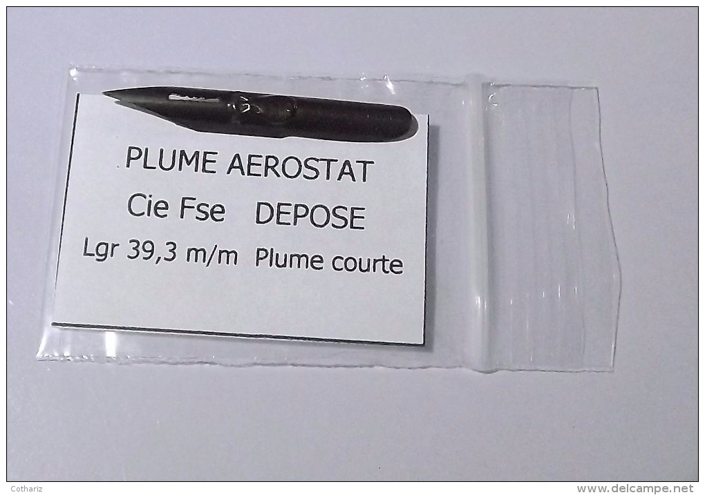 PLUME AEROSTAT Cie Fse DEPOSE  Plume Courte Lgr 39,3m/m Gros Défaut D´estampage Bronze - Pens