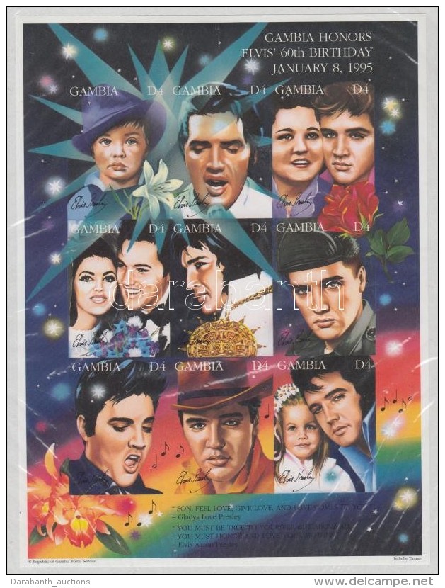 ** 1995 Elvis Presley Vágott Kisív Mi 2005-2013 / Imperforata Minisheet - Sonstige & Ohne Zuordnung