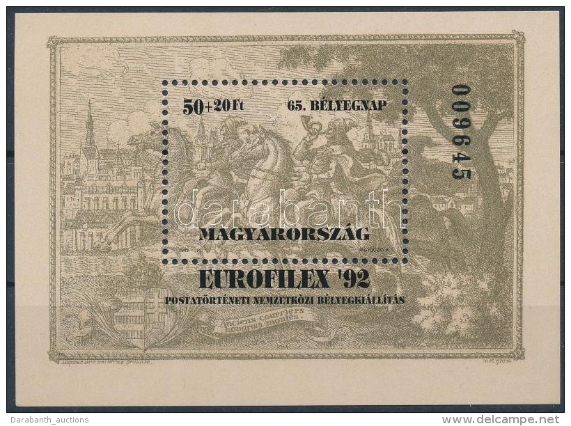 ** 1992 Eurofilex '92 Ajándék Emlékblokk (18.000) / Mi Block 221, Present Of The Post - Sonstige & Ohne Zuordnung