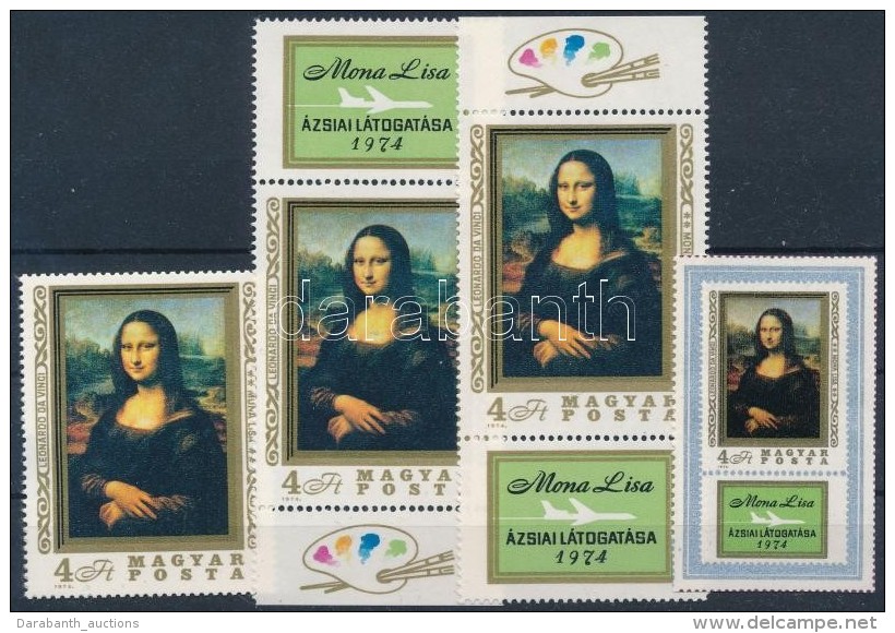 ** 1974-1975 Mona Lisa 3 Db Bélyeg, Közte 1-1 Db Alsó Ill. FelsÅ‘ Szelvénnyel + 30... - Sonstige & Ohne Zuordnung