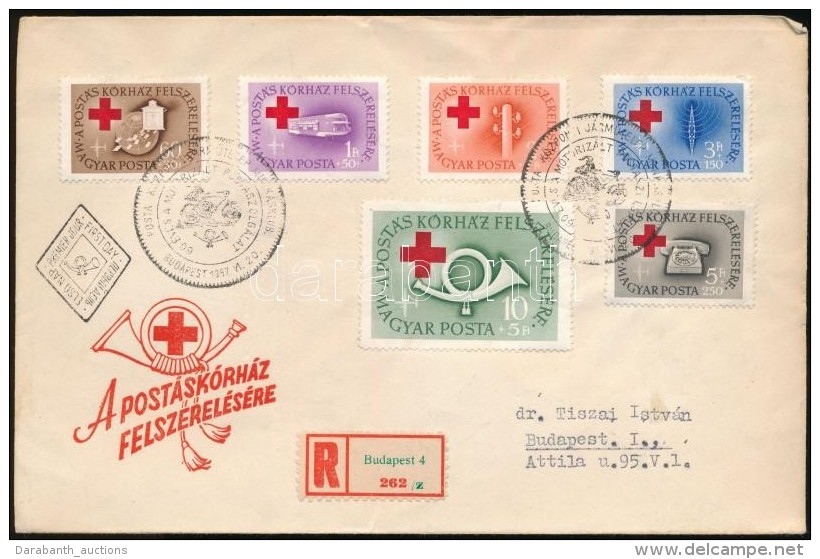 1957 Postáskórház Sor Ajánlott FDC-n - Sonstige & Ohne Zuordnung