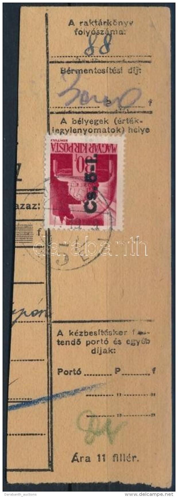 1946 BetÅ±s I. Cs-30f Szállítólevél Darab (8.000) - Sonstige & Ohne Zuordnung