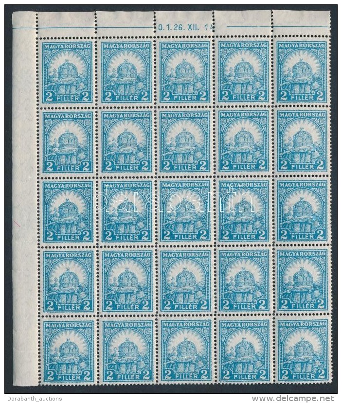 ** 1926 PengÅ‘-fillér (I) A Sor Sarki 25-ös ívdarabokban / Mi 411-426 Sheet Parts Of 25... - Sonstige & Ohne Zuordnung