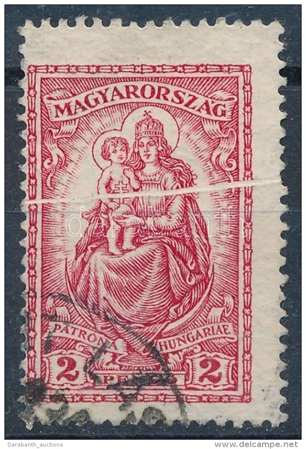 O 1926 Keskeny Madonna 2P Elfogazva, Papírránccal - Sonstige & Ohne Zuordnung