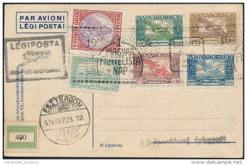 1924 I. Magyar Filatelista Nap Alkalmi LevelezÅ‘lap Budapest -  Esztergom Légi Postával Küldve - Sonstige & Ohne Zuordnung