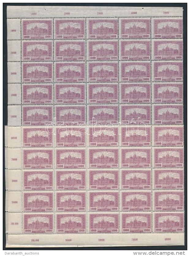 ** 1924 Arató-Parlament Sor 75-ös ívdarabokban (270.000) / Mi 389-397 Sheets Parts Of 75,... - Sonstige & Ohne Zuordnung