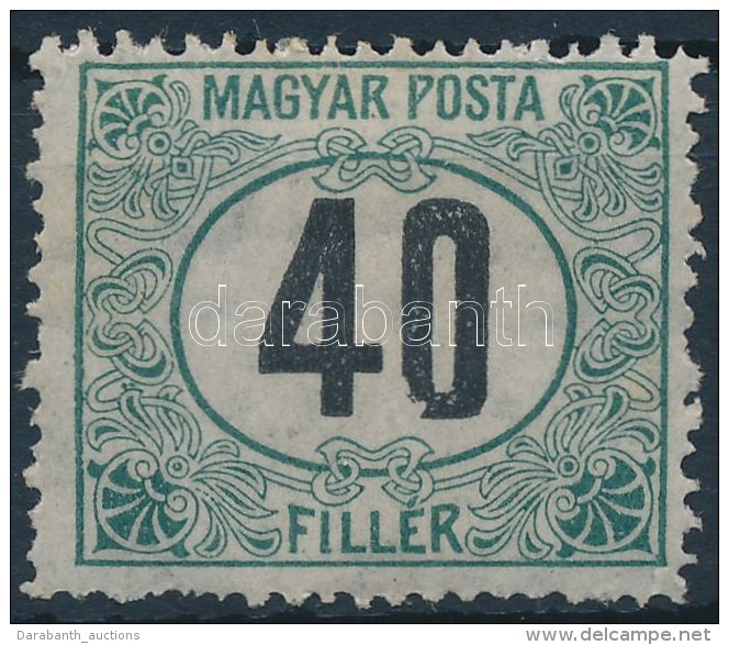 * 1920 Magyar Posta Portó 40f, Alul Hiányos Nulla - Sonstige & Ohne Zuordnung