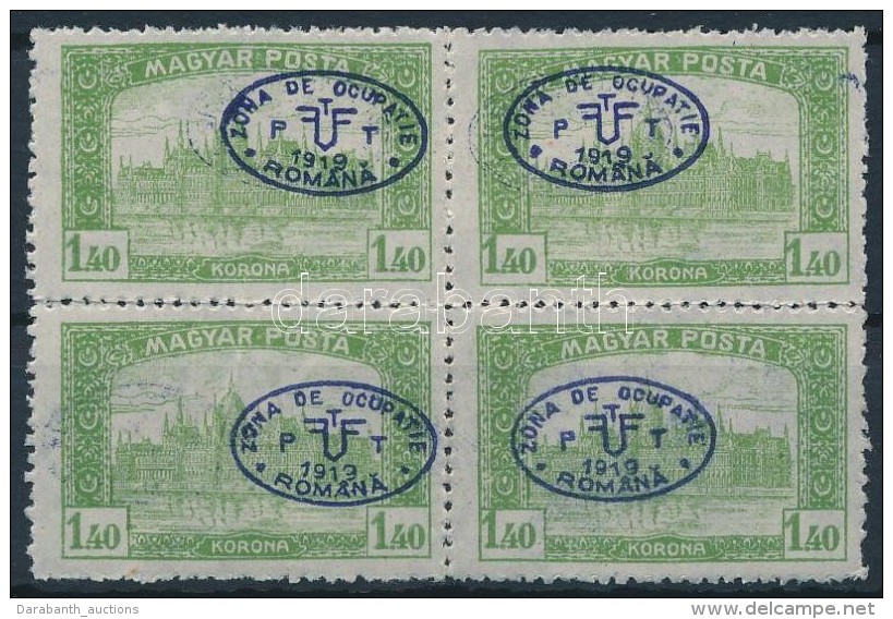 ** Debrecen I. 1919 Magyar Posta 1,40f Négyestömb Garancia Nélkül (200.000) - Sonstige & Ohne Zuordnung