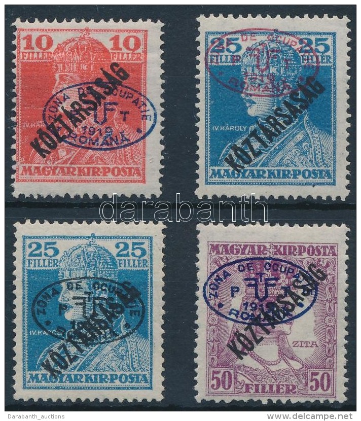 ** * Debrecen I. 1919 Károly/Köztársaság 10f + 25f Piros és Fekete... - Sonstige & Ohne Zuordnung