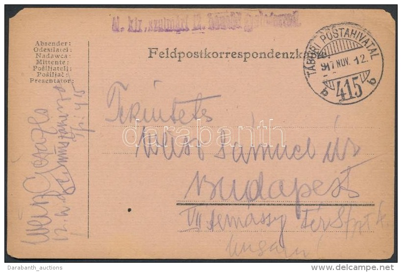 1917 Tábori Posta LevelezÅ‘lap / Field Postcard 'M.kir. Szatmári 12. Honvéd Gyalogezred' + 'TP... - Sonstige & Ohne Zuordnung