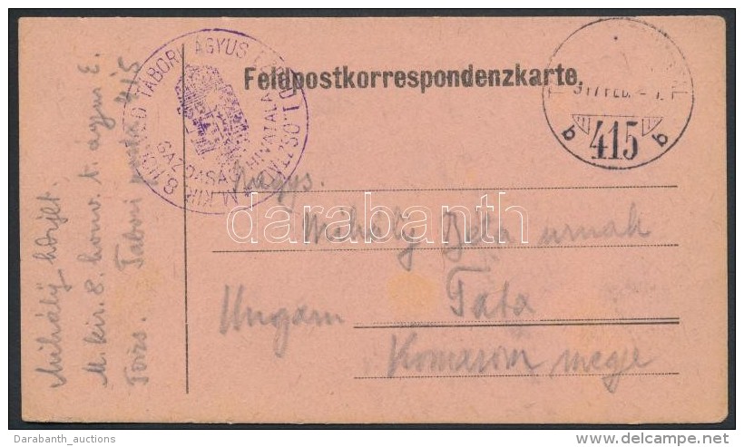 1917 Tábori Posta LevelezÅ‘lap / Field Postcard 'K. KIR. 8. HONVÉD TÁBORI ÁGYUS EZRED... - Sonstige & Ohne Zuordnung