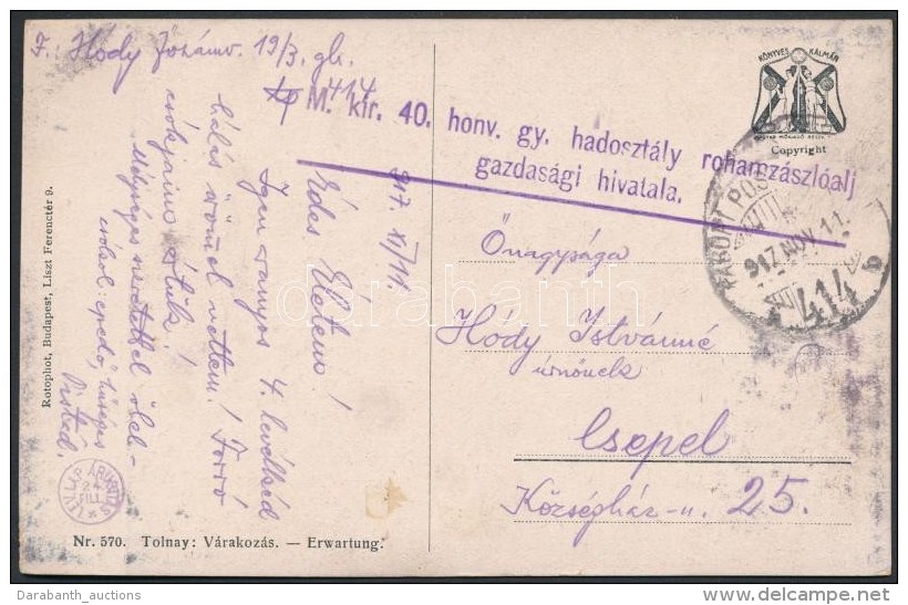 1917 Tábori Posta Képeslap / Field Postcard 'M.kir. 40. Honv. Gy. Hadosztály... - Sonstige & Ohne Zuordnung