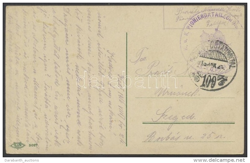 1916 Tábori Posta Képeslap 'K.u.k. PIONIERBATAILLON' + 'TP 109' - Sonstige & Ohne Zuordnung