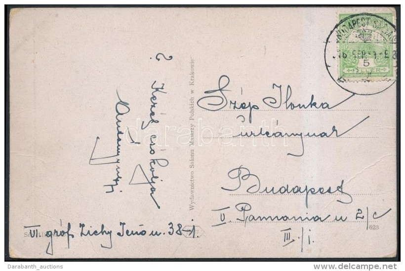 1916 Képeslap 'BUDAPEST - BAZIÁS' Vasúti  Bélyegzéssel - Other & Unclassified