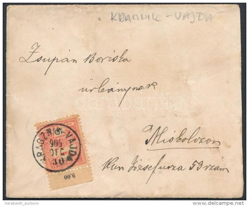 1904 Turul ívszéli 10f Küldeményen 'KRASZNIK - VAJDA' - Sonstige & Ohne Zuordnung