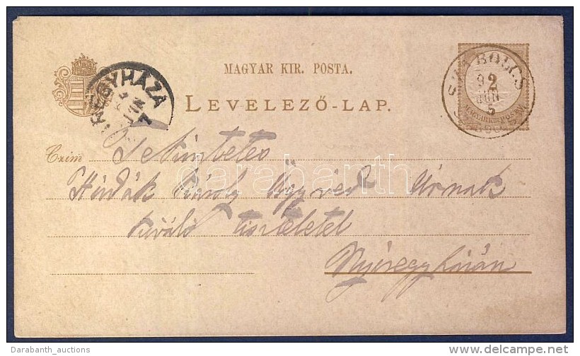 1894 Díjjegyes LevelezÅ‘lap 'SZABOLCS SZABOLCS M.' - 'NYIREGYHÁZA' - Sonstige & Ohne Zuordnung