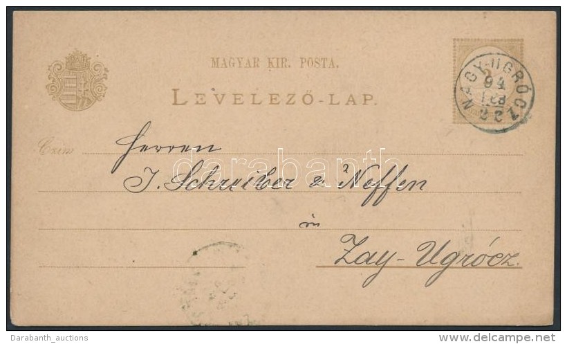 1894 2kr Díjjegyes LevelezÅ‘lap 'NAGY-UGRÓCZ' - Sonstige & Ohne Zuordnung