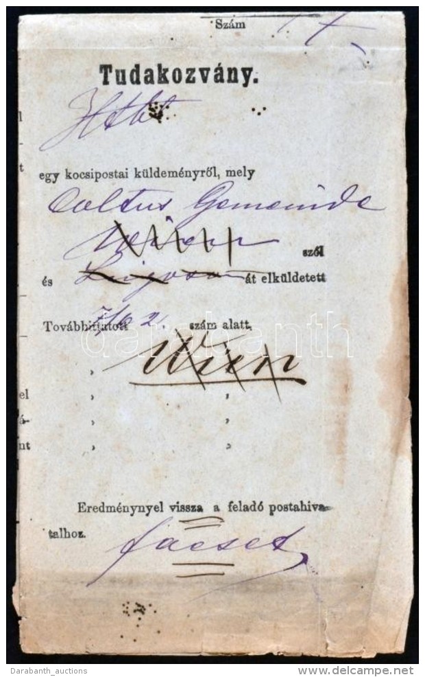 1882 Ex Offo Tudakozvány / Reclamation 'FACSET' - 'LUGOS' - 'WIEN' - Sonstige & Ohne Zuordnung