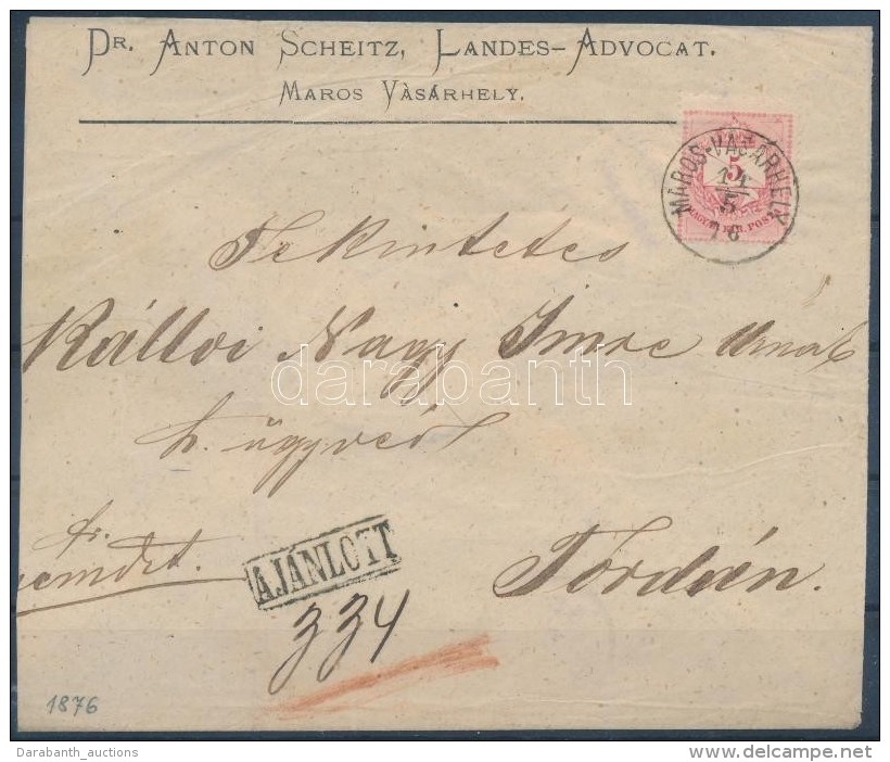 1876 5kr + 10kr Távolsági Ajánlott Levélen / On Registered Domestic Cover... - Sonstige & Ohne Zuordnung