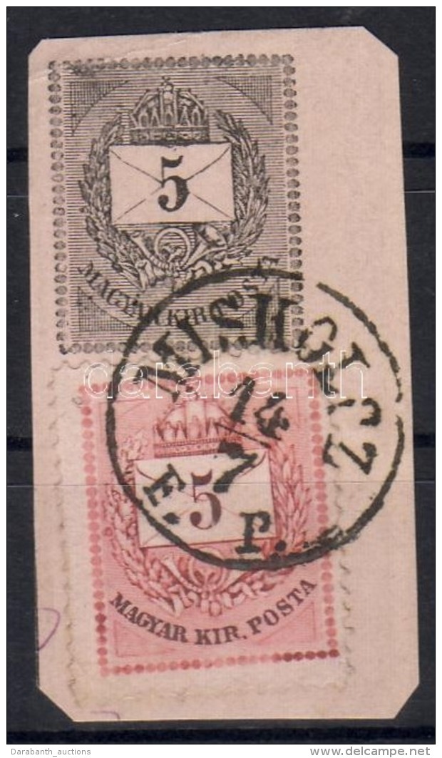 1874 5kr 5kr Díjjegyes Kivágáson / On PS-cutting 'MISKOLCZ F. P.' - Sonstige & Ohne Zuordnung