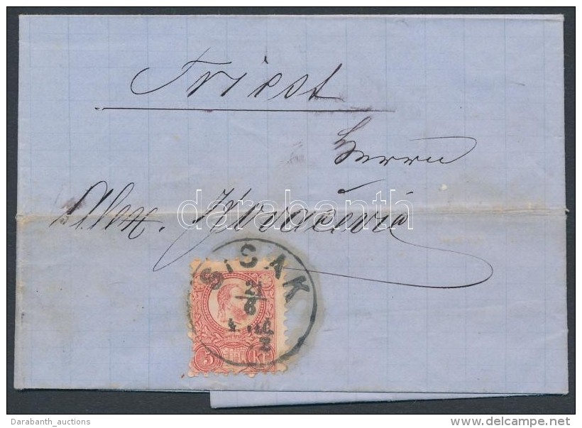 1872 Réznyomat 5 Kr Levélen ,,SISAK' - ,,TRIEST' - Other & Unclassified