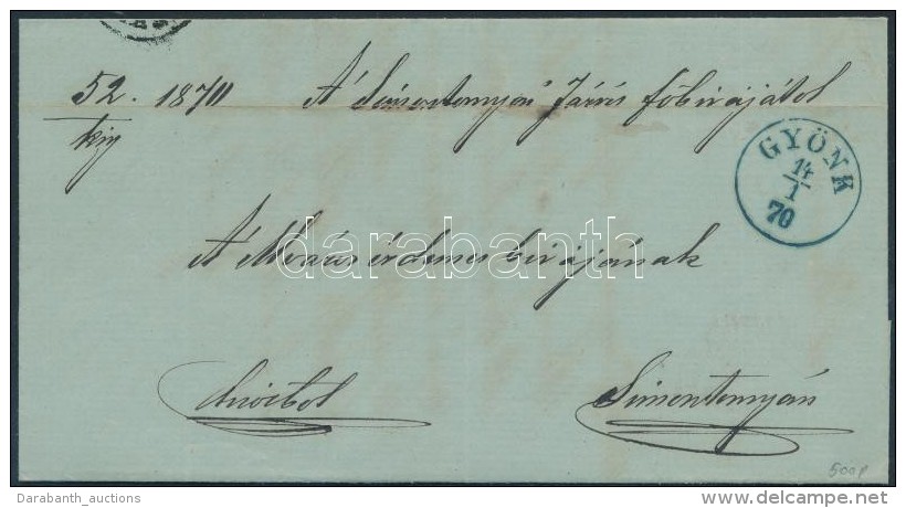 1870 Ex Offo Kék / Blue 'GYÖNK' - 'HÖGYÉSZ' - 'SIMONTORNYA' - Other & Unclassified