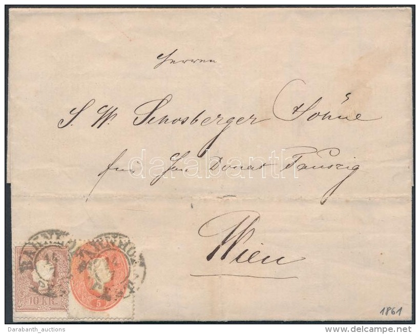 1861 1858 10kr + 1861 5kr LépcsÅ‘zetesen Ragasztva Távolsági Levélen / Mixed Franking... - Sonstige & Ohne Zuordnung