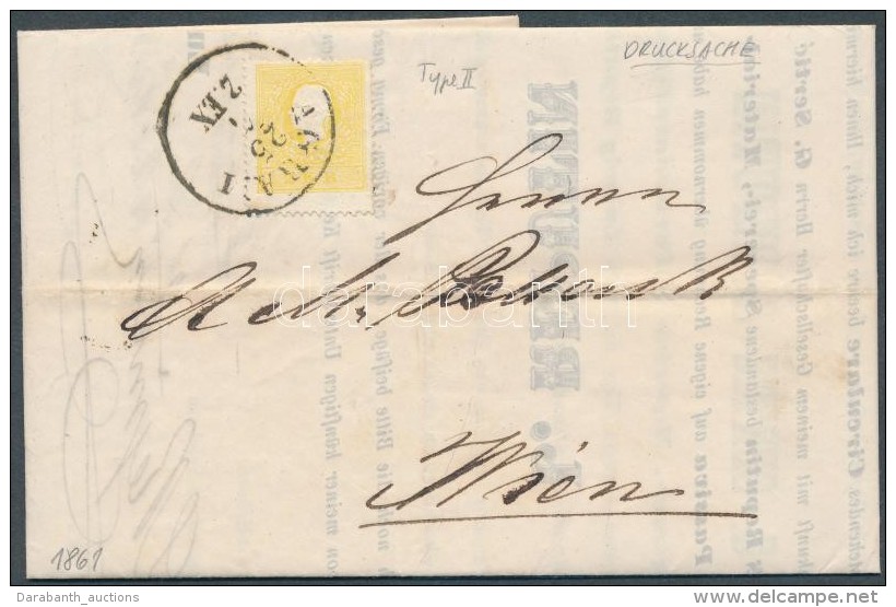 1861 2kr II. Sárga / Yellow, élénk SzínÅ± Bélyeg Nyomtatványon (teljes... - Sonstige & Ohne Zuordnung