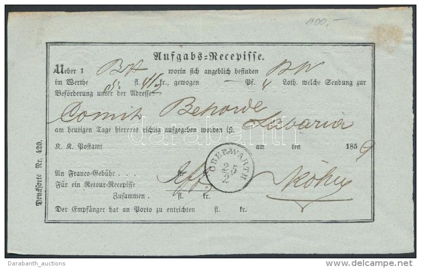 1859 Aufgabs Recepisse 'OBERWARTH' - Sonstige & Ohne Zuordnung