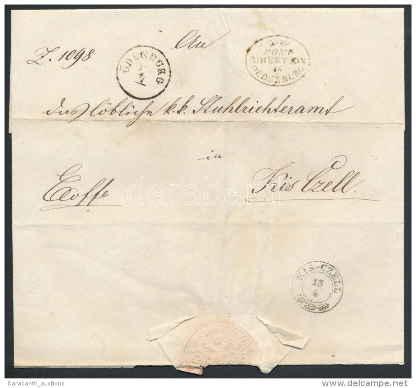1856 Ex Offo 'K.K. POST DIREKTION OEDENBURG' + 'ODENBURG' - 'KIS - CZELL' - Altri & Non Classificati