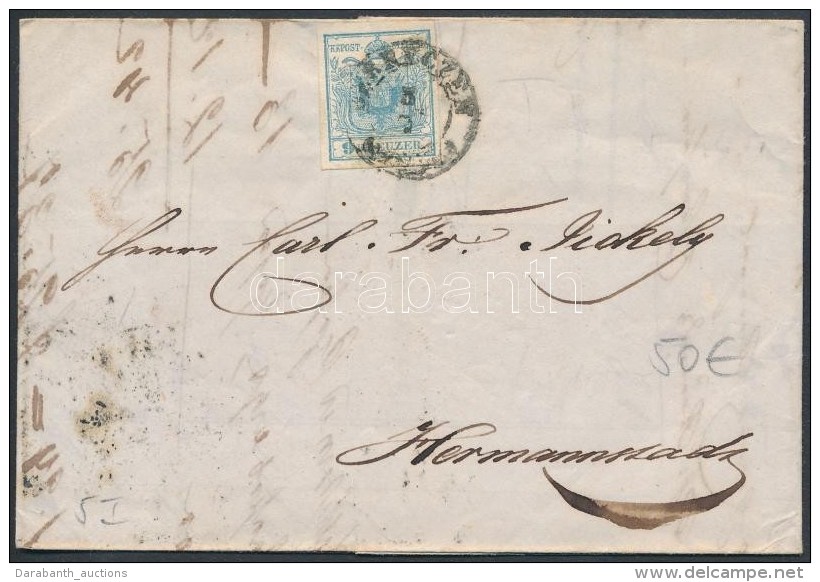 1851 9kr HPI Levélen 'DEBRECZEN' - 'HERRMANNSTADT' - Sonstige & Ohne Zuordnung