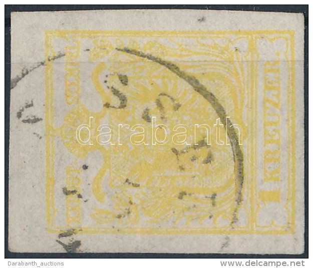 O 1850 1kr Citromsárga / Lemon Yellow MP III., Teljes / óriás Szélek / With Nice... - Sonstige & Ohne Zuordnung