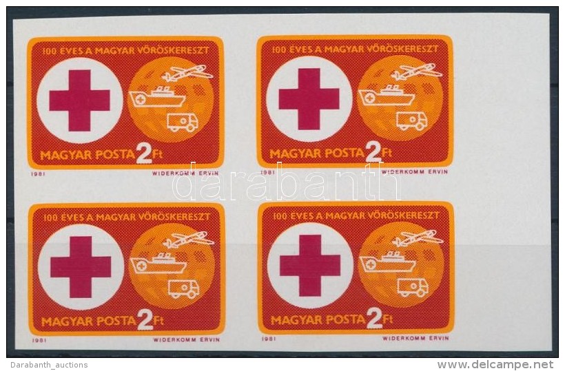 ** 1981 Vöröskereszt (VI.) Vágott ívszéli Négyestömb (6.000) - Sonstige & Ohne Zuordnung