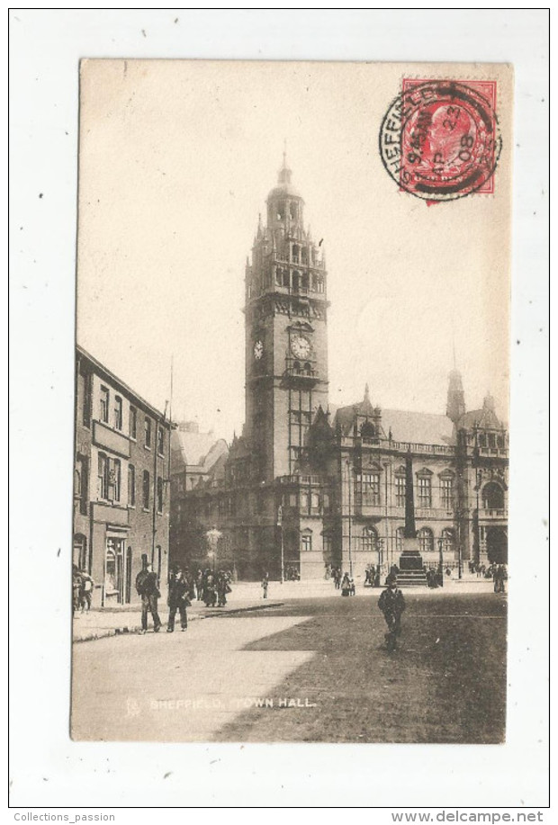 G-I-E , Cp , ROYAUME UNI , ANGLETERRE , SHEFFIELD , Town Hall , Voyagée 1908 , R. Tuck , N° 2132 - Sheffield