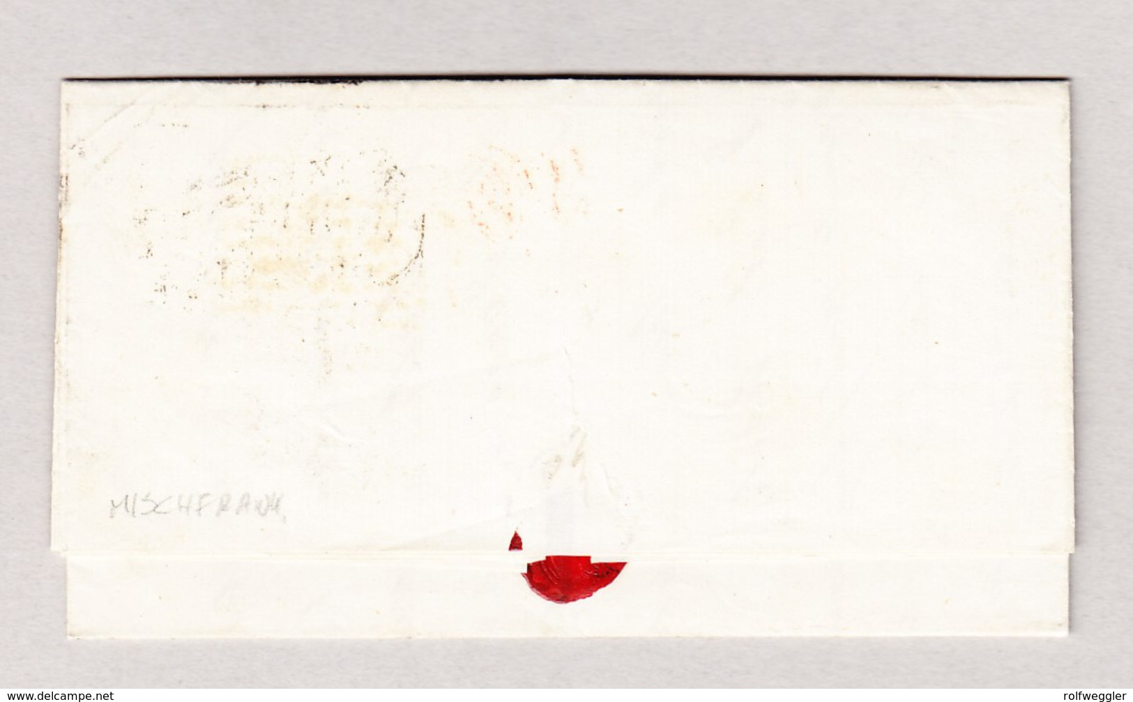 GB LONDON 31.7.1865 2 Und 4Pence Mischfrankatur Auf Brief Mit Inhalt Nach Cadiz Mit AK-Stempel Und PD Im Kreis Rot - Storia Postale