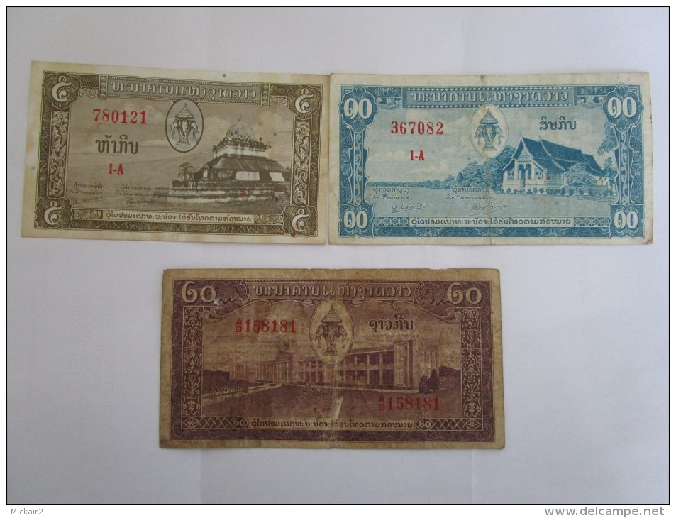 5, 10 Et 20 KIP 1957 Rare ! Laos / Lao - Laos